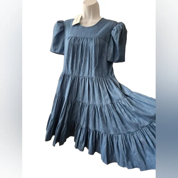 LIKELY Blue River Chambray Dress Size 6 Coastal Cowgirl Boho - Picture 4 of 12